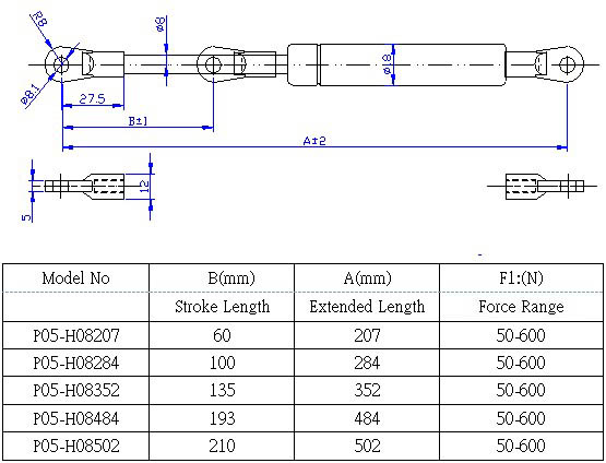 P05-H0818M 8mmx18mm英